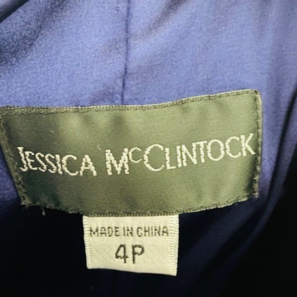 🍍Jessica McClintock Royal Blue Strapless Dress 4P - Picture 5 of 6